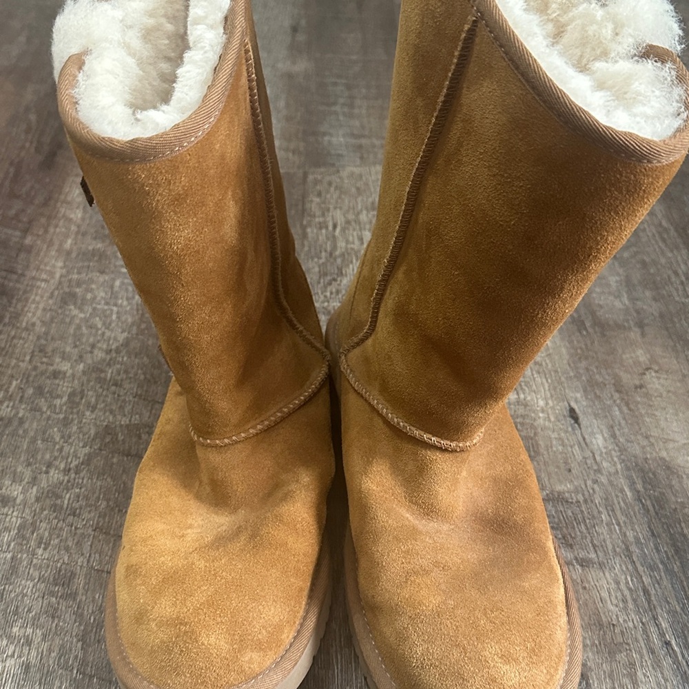Koolaburra by UGG Victoria Tall Chestnut Womens Faux Fur Suede Boots Size 8 - Picture 4 of 5